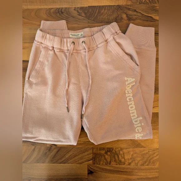 🩷 Abercrombie & Fitch Soft AF Collection Baby Pink Sweatpants Joggers - Picture 2 of 8